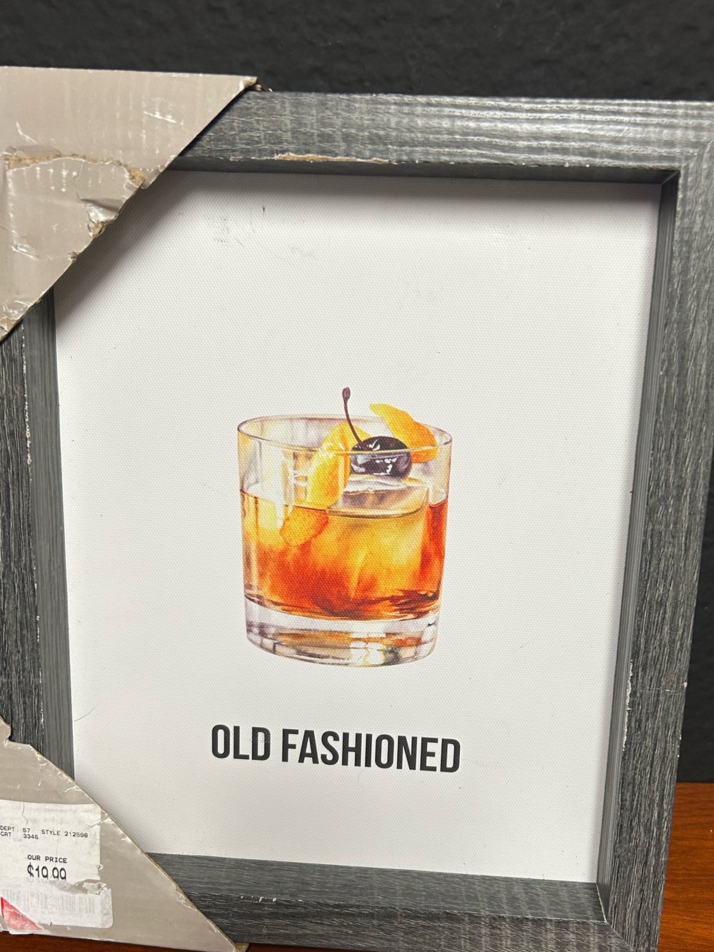 Old Fashioned Cocktail Framed‎ Print - Gray Frame